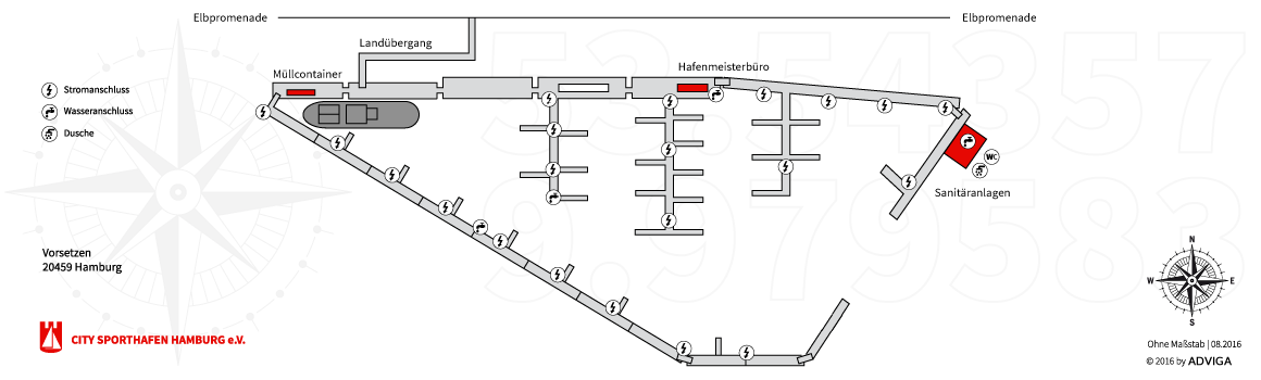 Lageplan CITY SPORTHAFEN HAMBURG e.V.